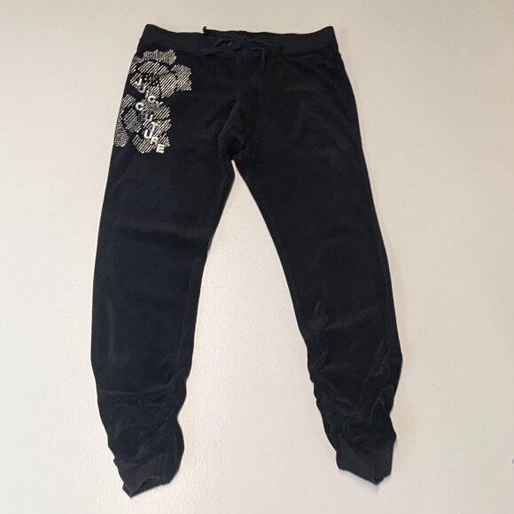 Juicy Couture Size Medium Black Velour Joggers - Picture 15 of 15